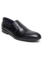 Load image into Gallery viewer, Teakwood Genuine Leather Black Slip On Shoes for Men
