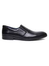 Load image into Gallery viewer, Teakwood Genuine Leather Black Slip On Shoes for Men
