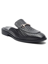 Load image into Gallery viewer, Teakwood Leather Men Black Textured Mules
