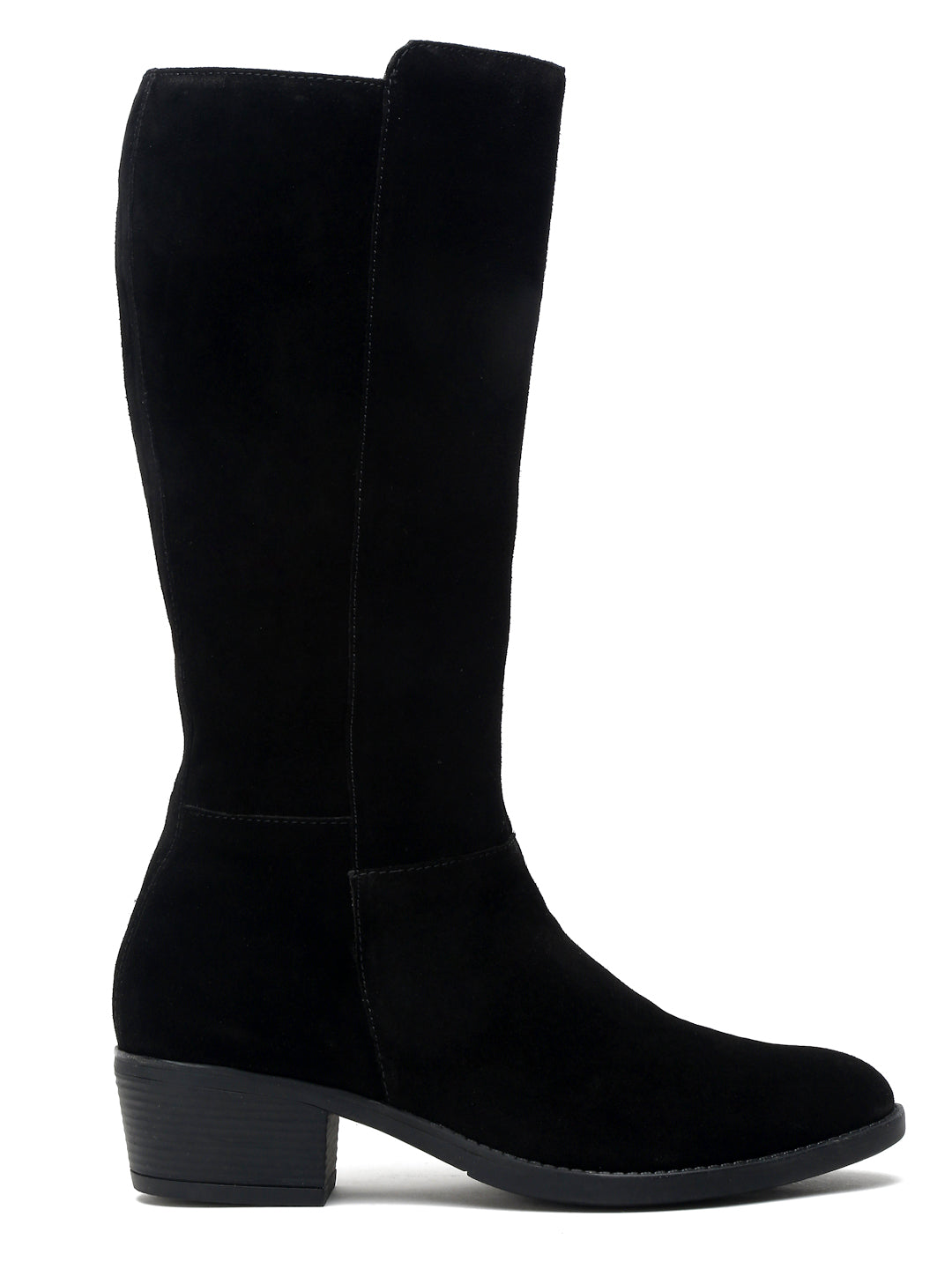 Teakwood Leather Women Black Suede Long Boots - Main Image