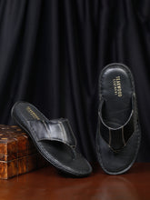 Load image into Gallery viewer, Teakwood Leather Men Leather Black Thong Flip-Flop
