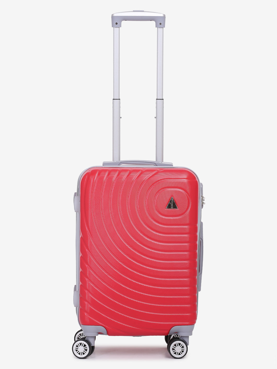Unisex Red Textured Hard-Sided Cabin Trolley Suitcase
