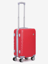 Load image into Gallery viewer, Unisex Red Textured Hard-Sided Cabin Trolley Suitcase
