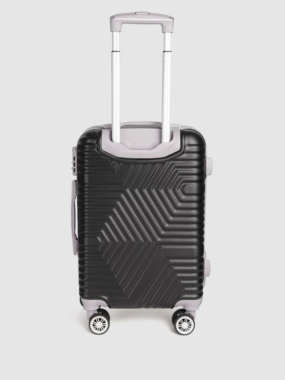 Textured Rigid Suitcase Black-Toned Textured Hard-Sided Cabin Trolley Suitcase – Teakwood Leathers