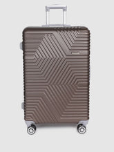 Load image into Gallery viewer, Brown-Toned Textured Hard-Sided Large Trolley Suitcase
