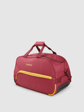 Load image into Gallery viewer, Maroon &amp; Yellow Brand Logo Print Medium Duffel Trolley Bag
