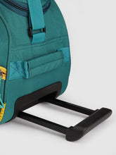 Load image into Gallery viewer, Navy Blue &amp; Yellow Brand Logo Print Medium Duffel Trolley Bag
