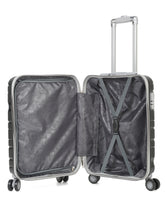 Load image into Gallery viewer, Teakwood Leather Black Patterned Hard-Sided Medium Trolley Bag
