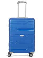 Load image into Gallery viewer, Teakwood Leather Blue Patterned Hard-Sided Medium Trolley Bag

