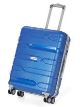 Load image into Gallery viewer, Teakwood Leather Blue Patterned Hard-Sided Medium Trolley Bag
