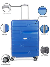 Load image into Gallery viewer, Teakwood Leather Blue Patterned Hard-Sided Trolley Bag
