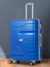 Load image into Gallery viewer, Teakwood Leather Blue Patterned Hard-Sided Large Trolley Bag
