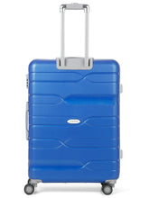 Load image into Gallery viewer, Teakwood Leather Blue Patterned Hard-Sided Large Trolley Bag

