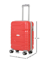 Load image into Gallery viewer, Teakwood Leather Red Patterned Hard-Sided Cabin Trolley Bag

