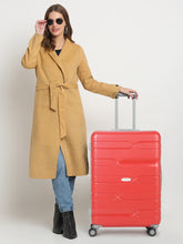 Load image into Gallery viewer, Teakwood Leather Red Patterned Hard-Sided Large Trolley Bag
