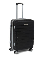 Load image into Gallery viewer, Unisex Black Textured Hard Sided Medium Size Check-In Trolley Bag
