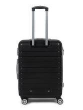 Load image into Gallery viewer, Unisex Black Textured Hard Sided Medium Size Check-In Trolley Bag

