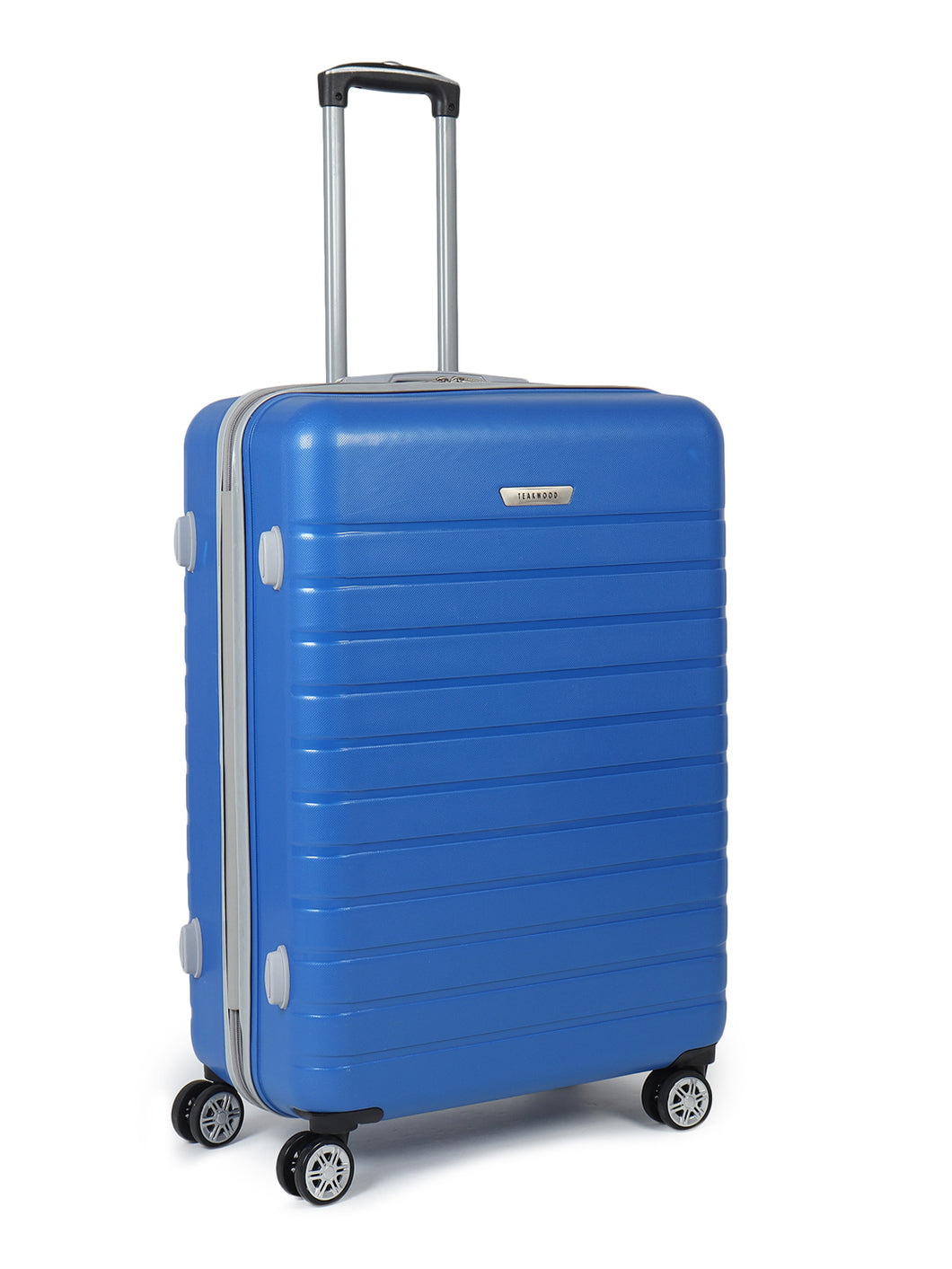 Unisex Blue Textured Hard Sided Cabin Size Trolley Bag