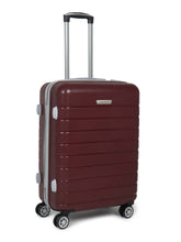 Load image into Gallery viewer, Unisex Coffee Brown Textured Hard Sided Medium Size Check-In Trolley Bag
