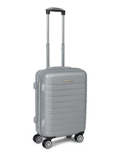 Load image into Gallery viewer, Silver Textured Hard-Sided Cabin Trolley Suitcase
