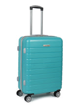 Load image into Gallery viewer, Unisex Turquoise Green Textured Hard Sided Medium Size Check-In Trolley Bag
