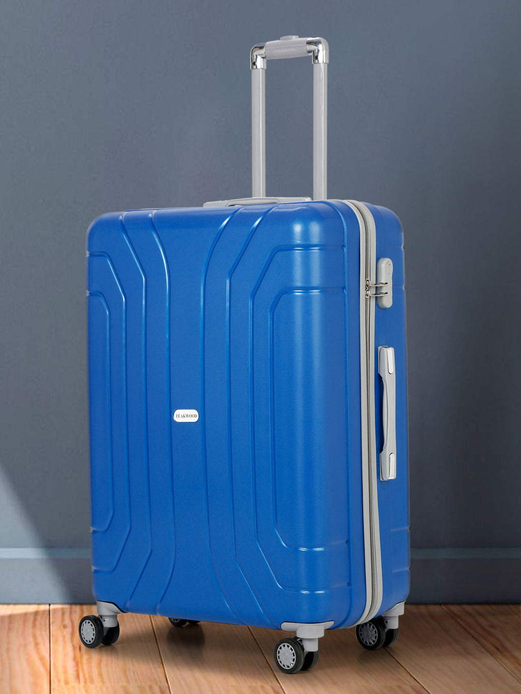 Unisex Hard Blue Large Trolley Bag