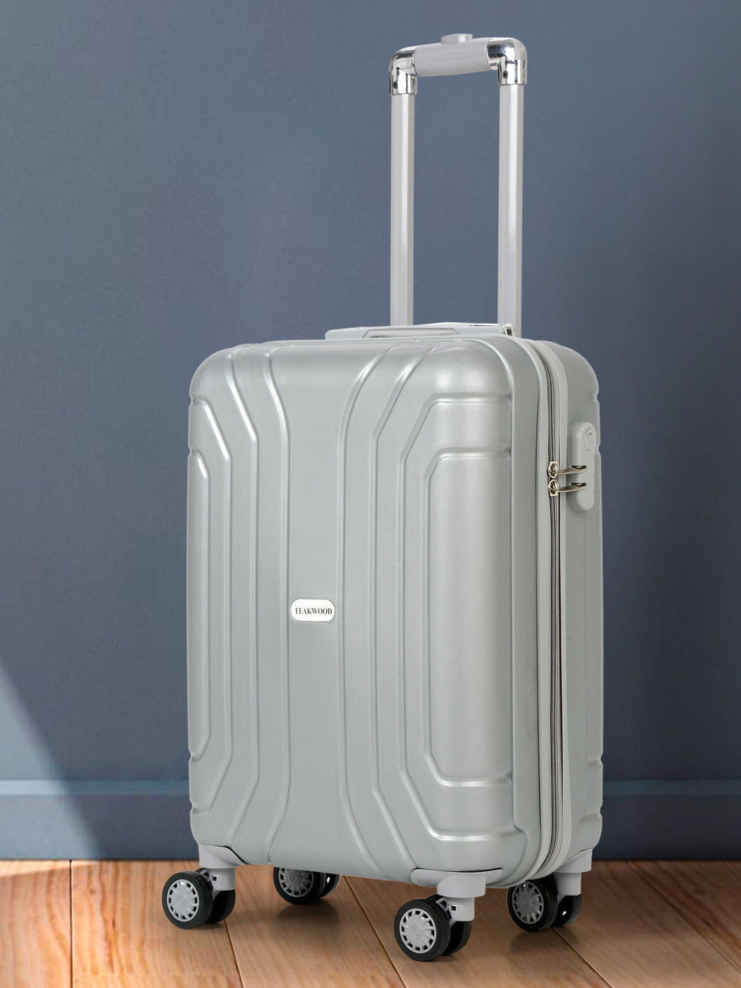 Unisex Hard Grey Medium Trolley Bag