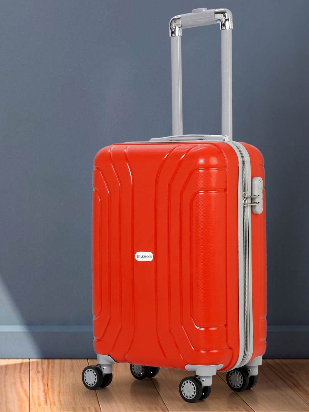 Unisex Hard Red Medium Trolley Bag