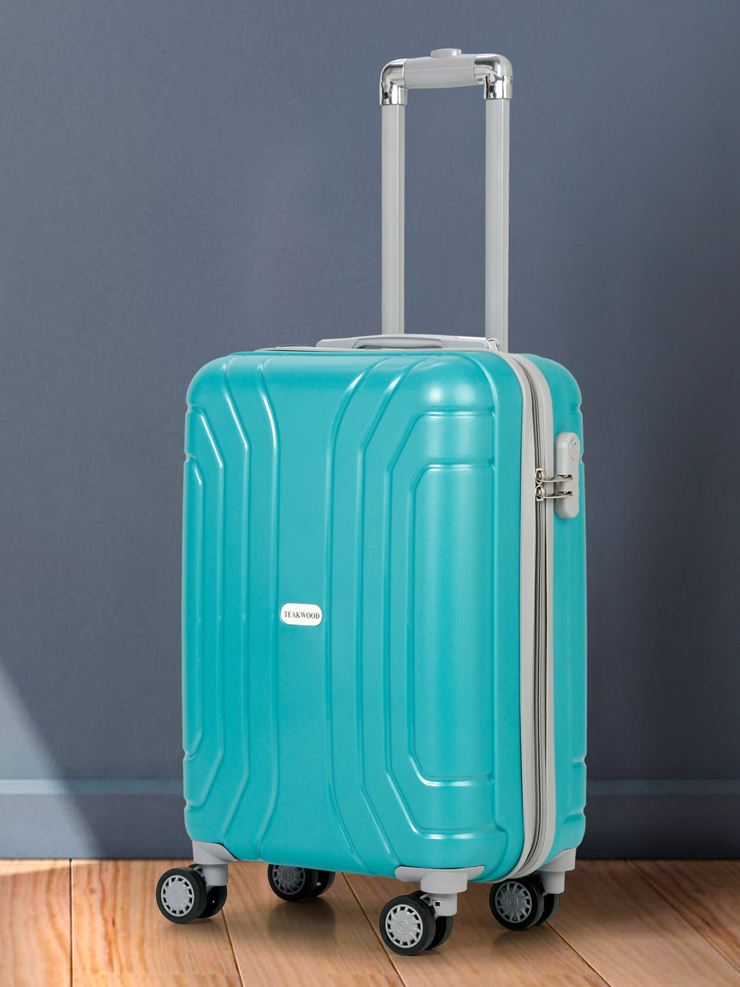 Unisex Hard Turquoise Cabin Trolley Bag