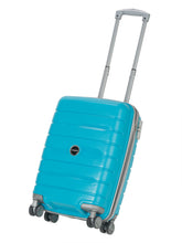 Load image into Gallery viewer, Teakwood Leather Unisex Blue Textured Hard-Sided Cabin Trolley Bag

