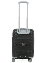 Load image into Gallery viewer, Teakwood Leather Unisex Black Textured Hard-Sided Cabin Trolley Bag
