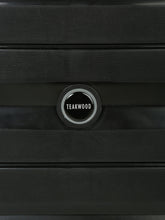 Load image into Gallery viewer, Teakwood Leather Unisex Black Textured Hard-Sided Medium Trolley Bag
