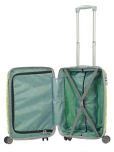 Load image into Gallery viewer, Teakwood Leather Unisex Green Textured Hard-Sided Cabin Trolley Bag
