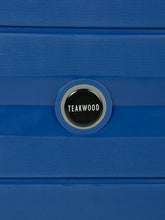 Load image into Gallery viewer, Teakwood Leather Unisex Blue Textured Hard-Sided Large Trolley Bag
