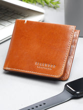 Load image into Gallery viewer, Men Black Leather Two Fold Wallet
