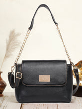 Load image into Gallery viewer, Black Leather Structured Shoulder Bag
