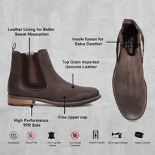 Load image into Gallery viewer, Teakwood Men Brown Solid Suede Leather High-Top Flat Boots

