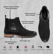 Load image into Gallery viewer, Teakwood Men Black Solid Suede Leather High-Top Flat Boots
