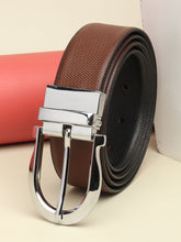 Load image into Gallery viewer, Men Black &amp; Brown Solid Reversible Leather Belt
