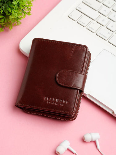 Women Maroon Solid Two Fold Wallet