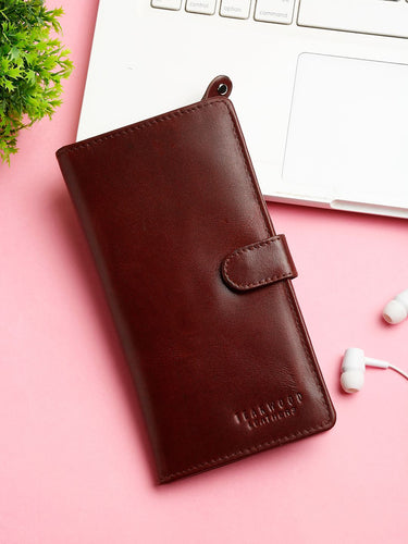 Women Maroon Solid Two Fold Passport Holder