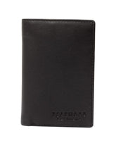 Load image into Gallery viewer, Teakwood Genuine Leather Black Colour Tri-Fold Wallet
