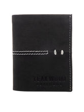 Load image into Gallery viewer, Teakwood Genuine Leather Black Colour Tri-Fold Wallet
