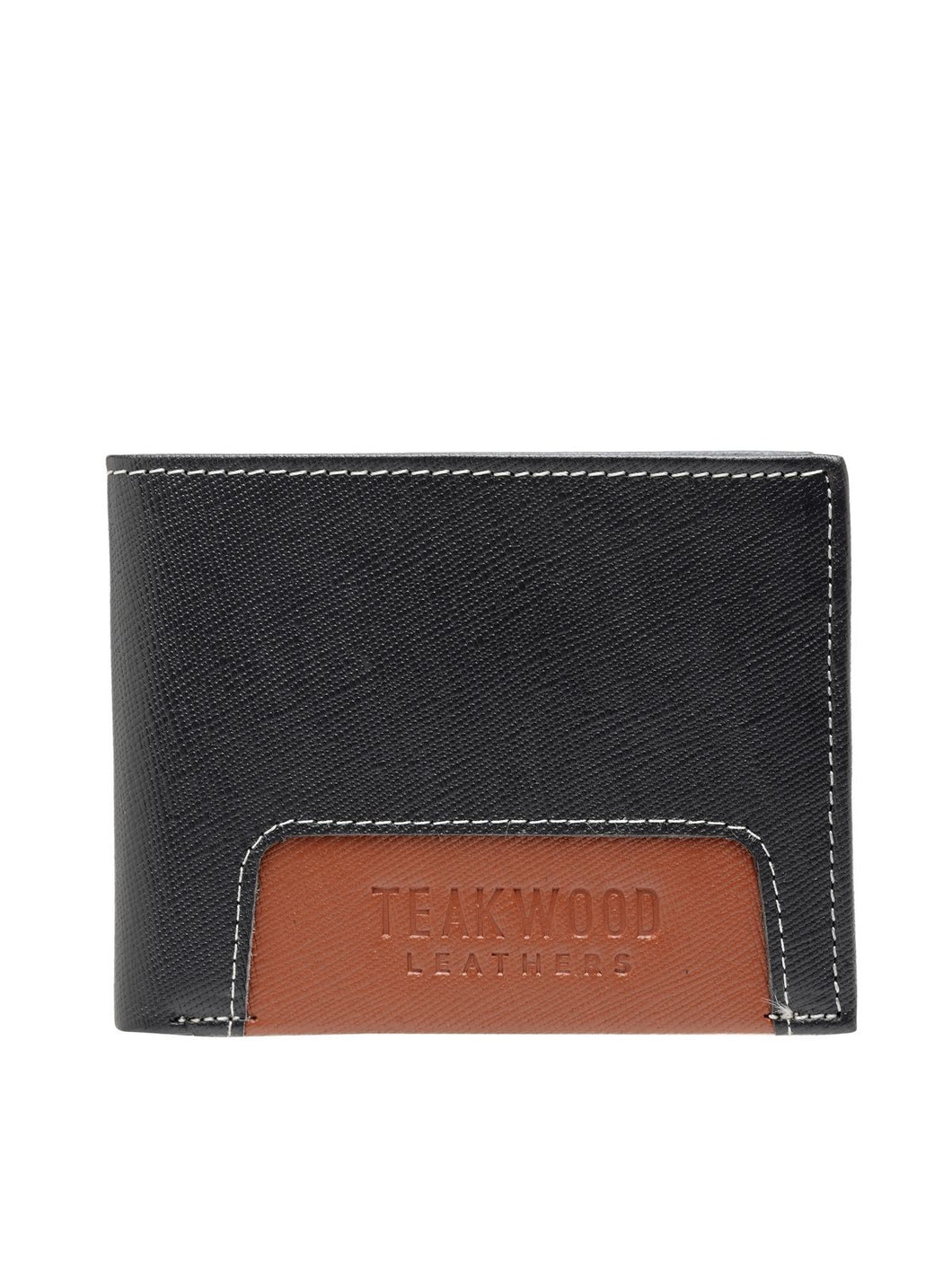 Teakwood Leathers Men Black Solid Two Fold Leather Wallet