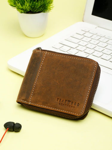 Teakwood Genuine Leather Brown Color Wallet