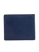 Load image into Gallery viewer, Teakwood Leathers Men Navy Blue Solid Leather RFID Two Fold Wallet

