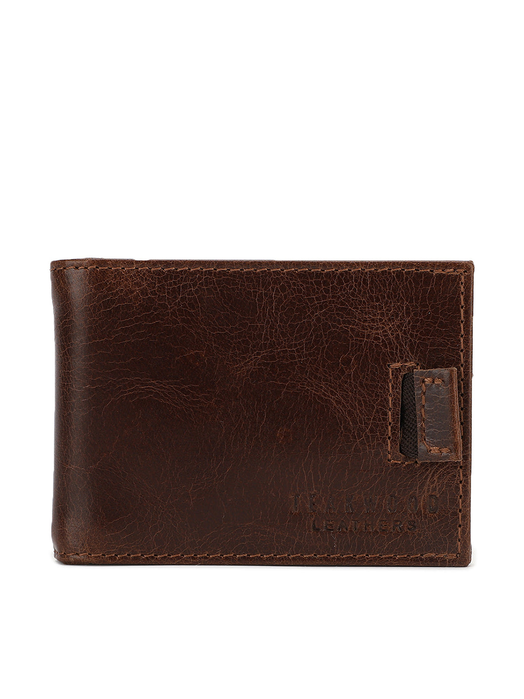 Teakwood Genuine Leather Brown Colour Money Clip