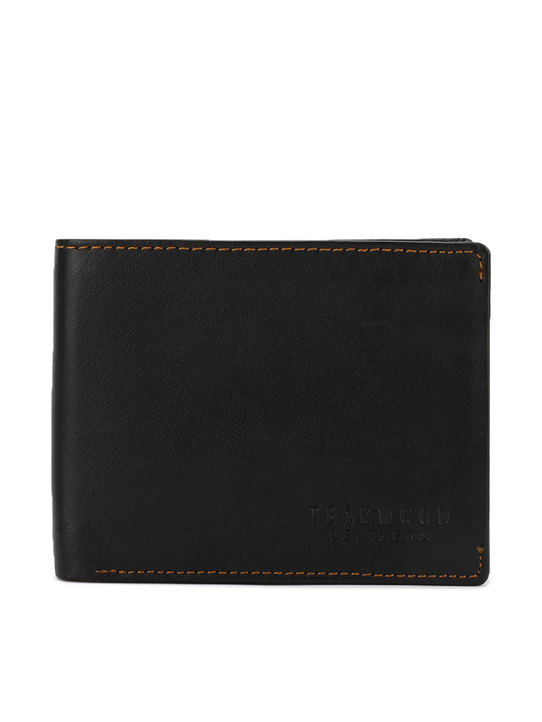 Teakwood Genuine Leather Black Colour Wallet