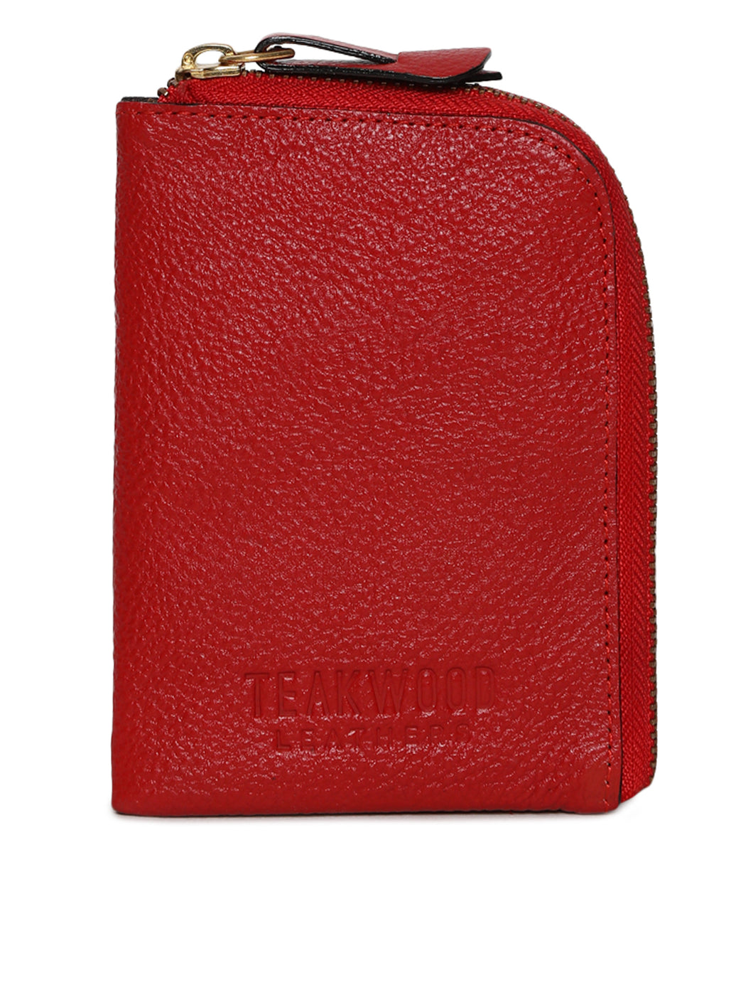 Teakwood Genuine Leather Women Wallet - Red