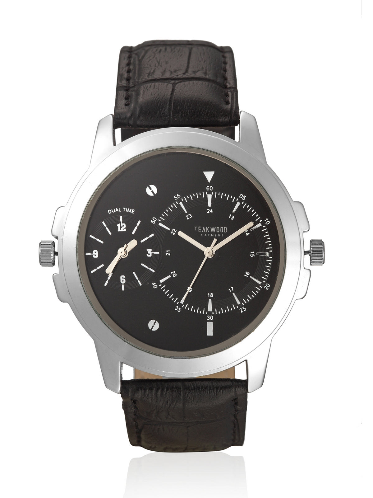 Analog Watch Watches For Fathers Teakwood Leather Black Men's